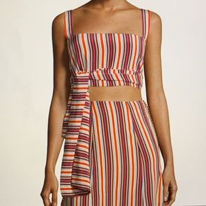 Alexis silk striped crop top